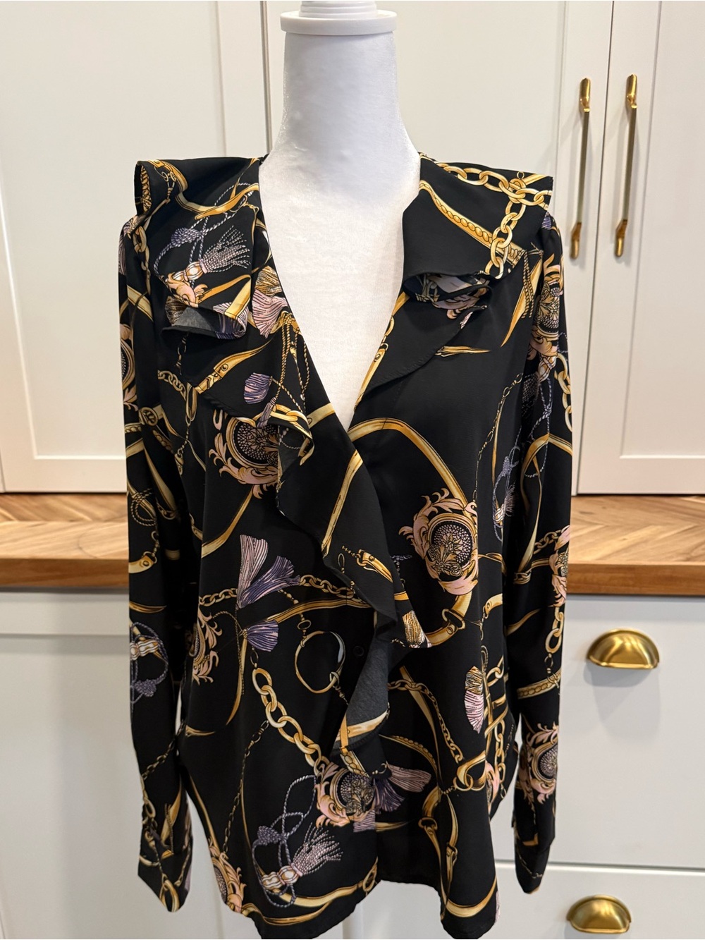 OVI Blouse black with gold horse bit size M